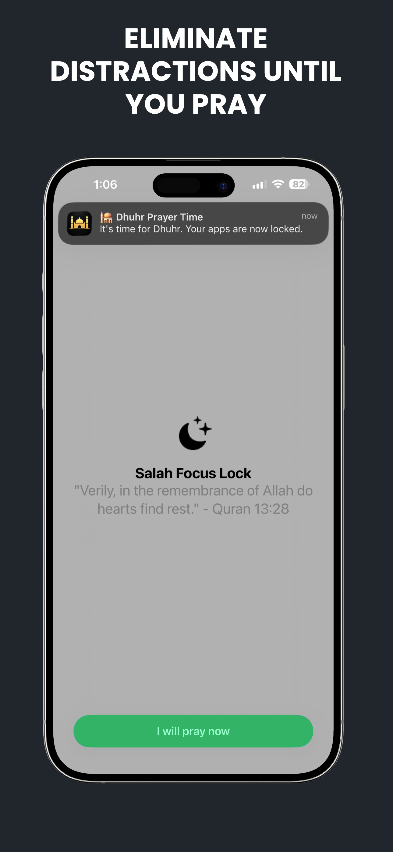 Deen Taqwa Salah Focus Lock — your apps are now locked until you pray